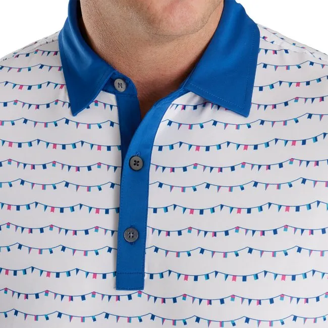 FootJoy Men's Flag Banner Print Lisle Self Collar
