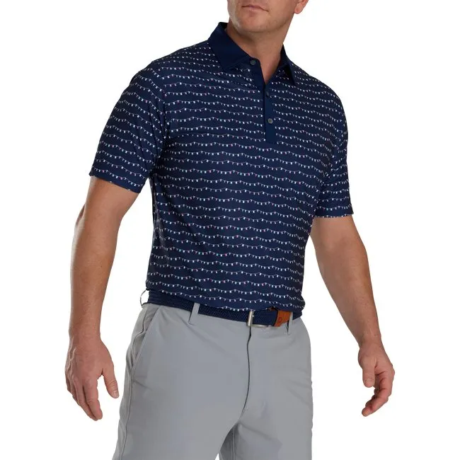 FootJoy Men's Flag Banner Print Lisle Self Collar