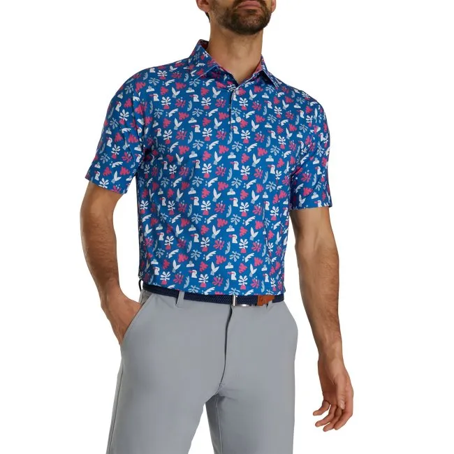 FootJoy Men's Jungle Leaves Lisle Self Collar