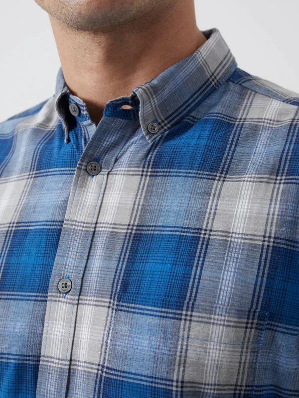 French Connection LS Check Shirt Blue