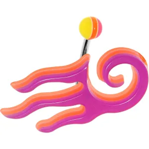 Fuchsia Pink Acrylic Multi Layered Tribal Wind Belly Ring