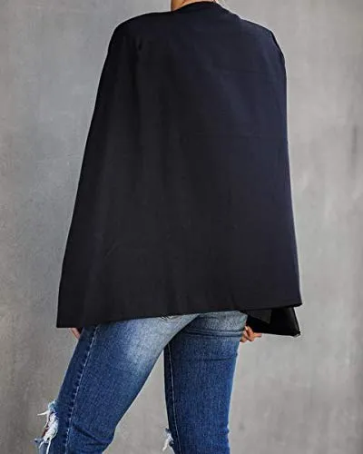 GAMISOTE Women's Split Sleeve Cape Blazer Jacket