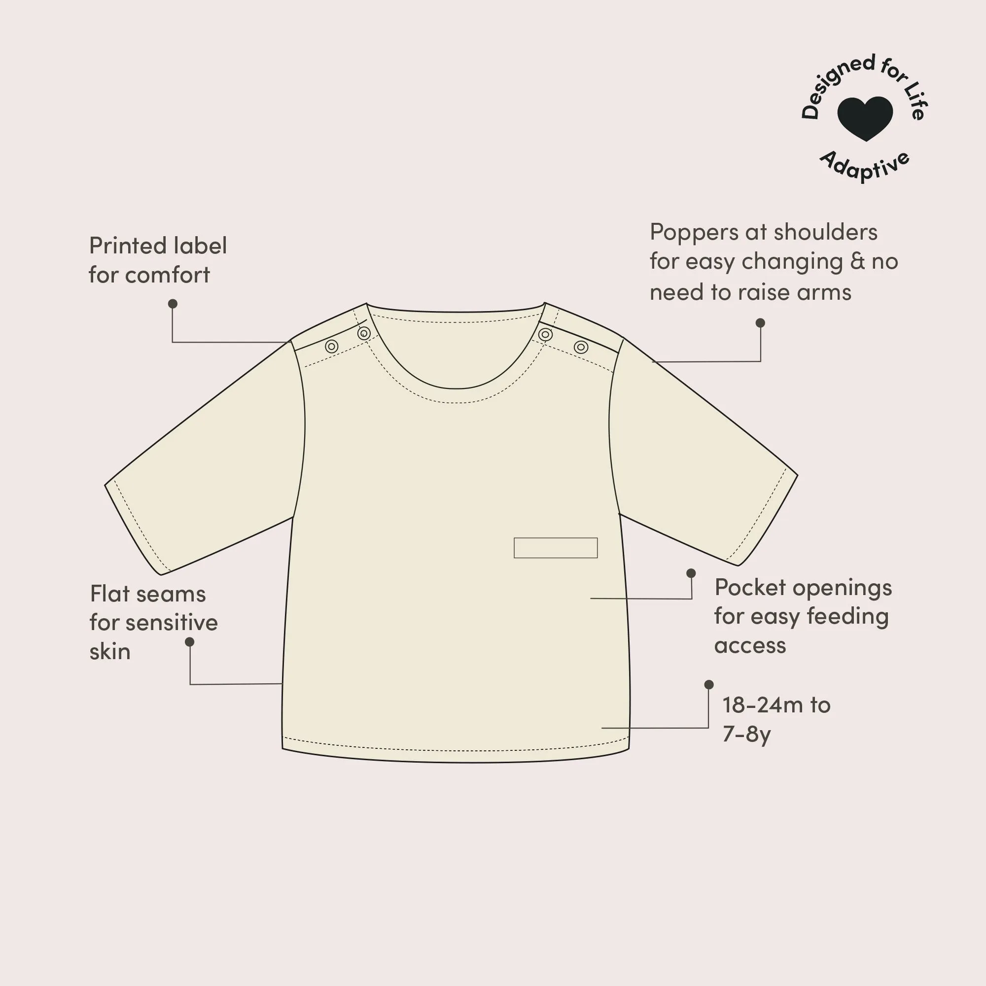 Garden Days Easy Feeding Adaptive Long Sleeve T-shirt