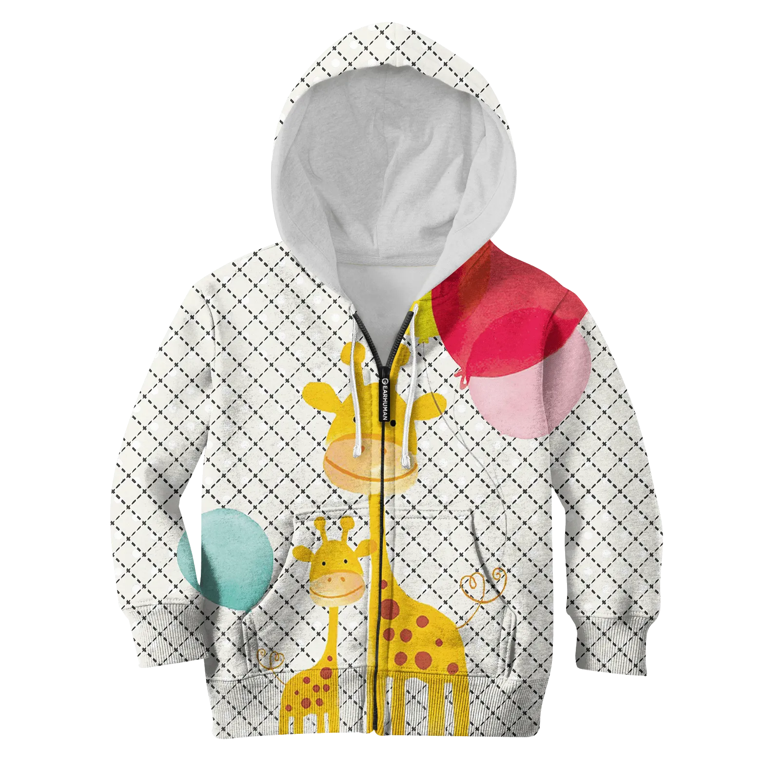Giraffe with balloon Kid Custom Cosplay Hoodies Apparel
