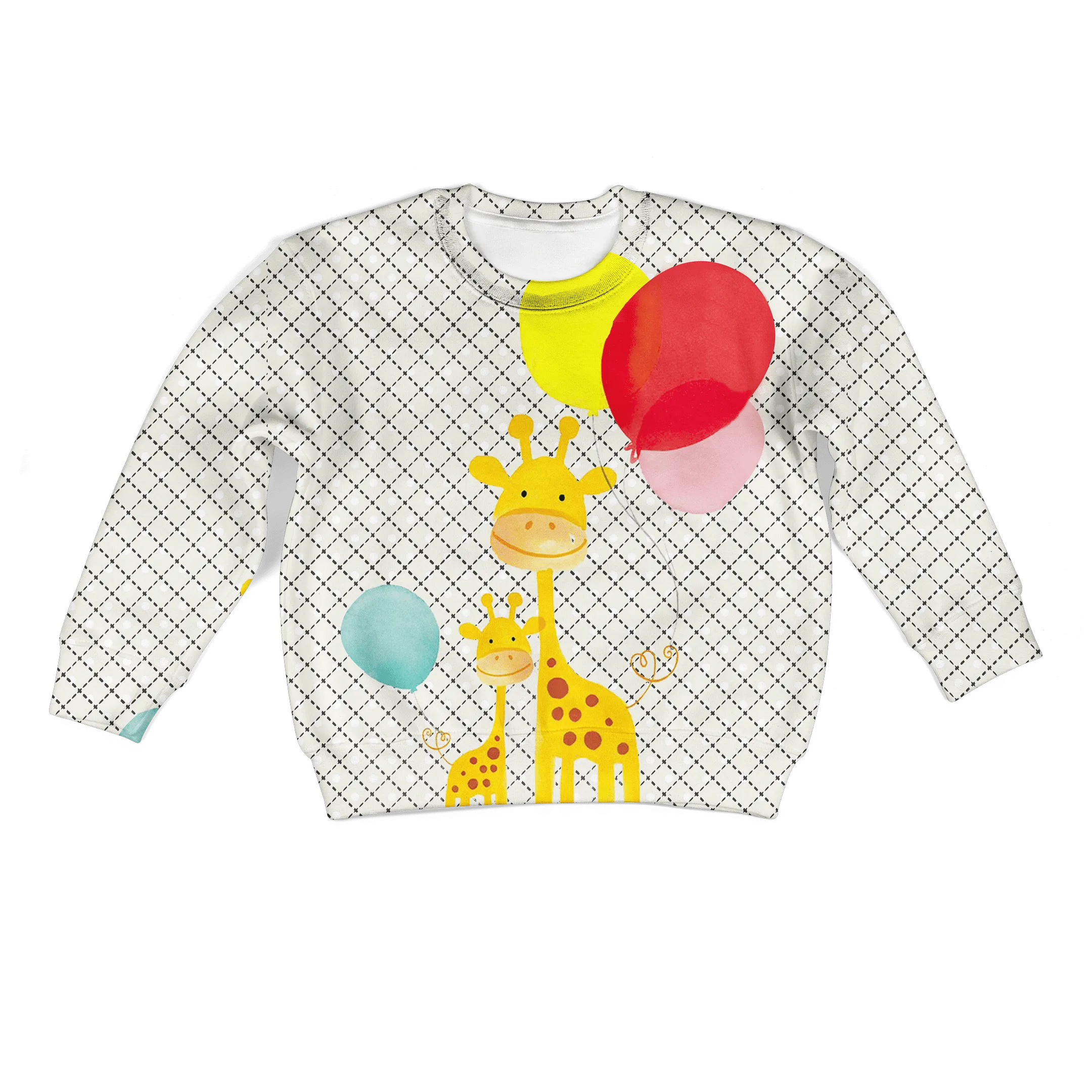 Giraffe with balloon Kid Custom Cosplay Hoodies Apparel