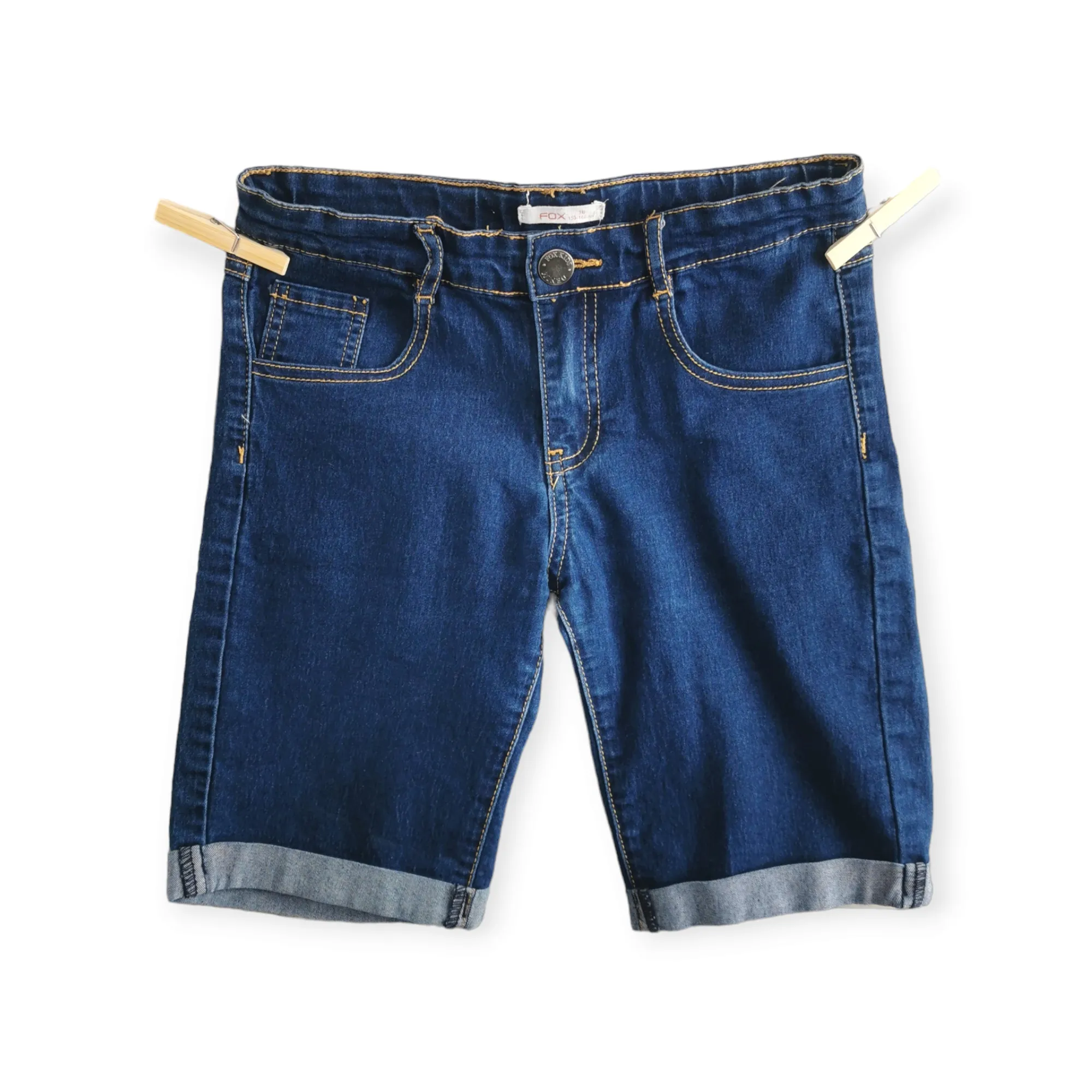 GIRL SIZE 16 YEARS - FOX, Rolled Cuff Jean Shorts VGUC B51