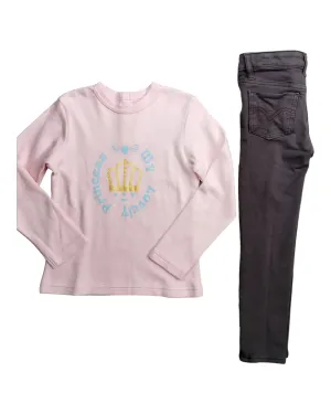 GIRL SIZE 6 YEARS - CHICKEEDUCK & LEVI'S, 2 Piece Mix N Match Fall Outfit NWOT / EUC B15