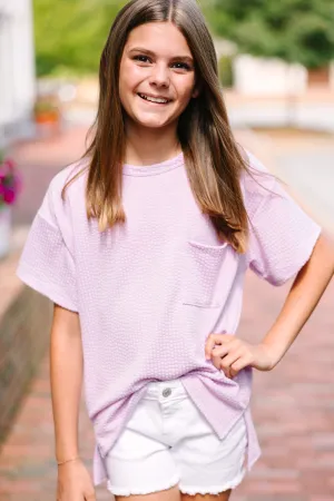 Girls: All I Could Ask For Lavender Purple Ribbed Top
