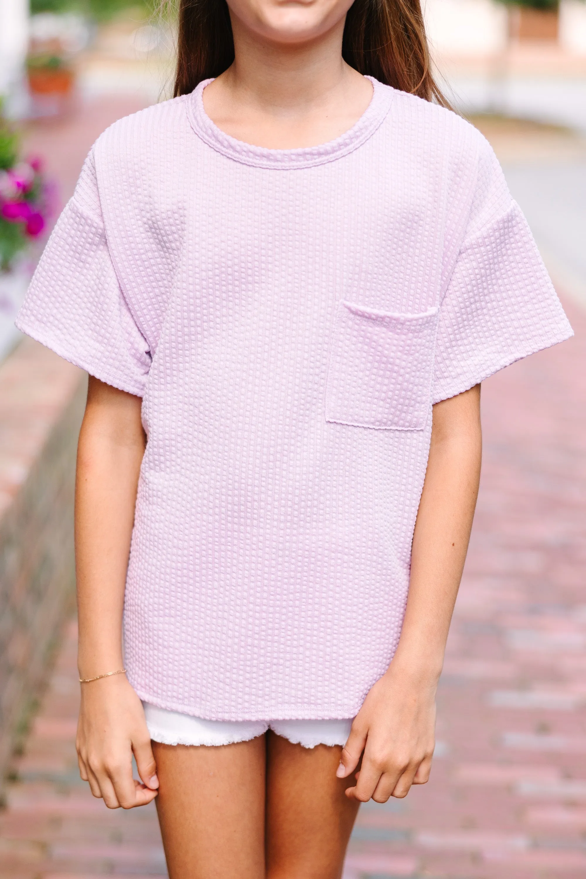 Girls: All I Could Ask For Lavender Purple Ribbed Top