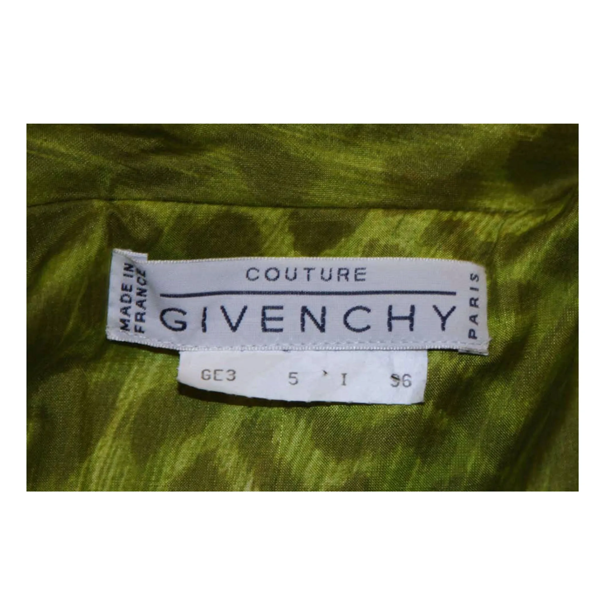 GIVENCHY 1980's-1990's Green Silk Leopard Print Coat