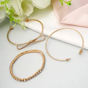 Gold Infinity Arrow Bracelet Set Of 3