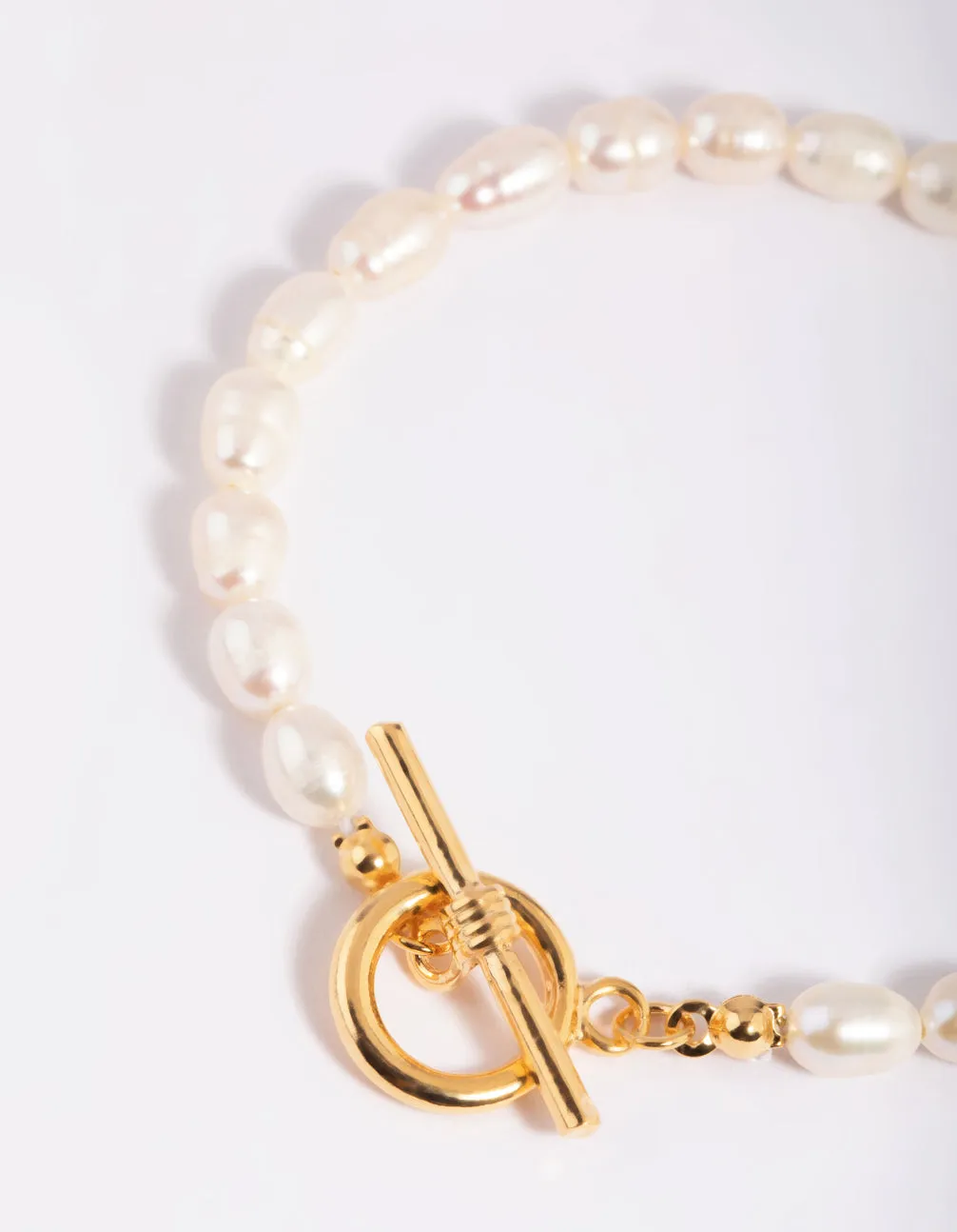 Gold Plated Pearl  T & O Bracelet
