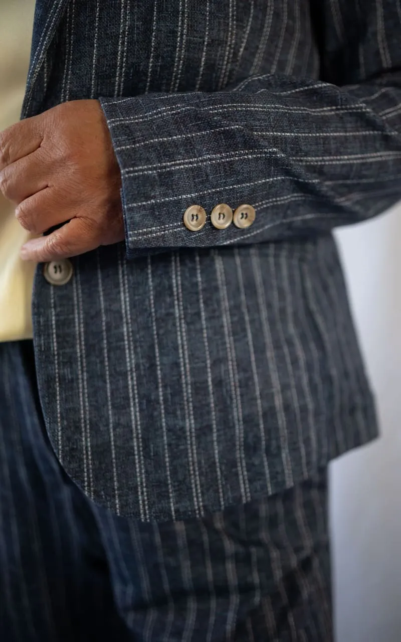 GoodMatch- Palazzo Trouser in Blue Pinstripe