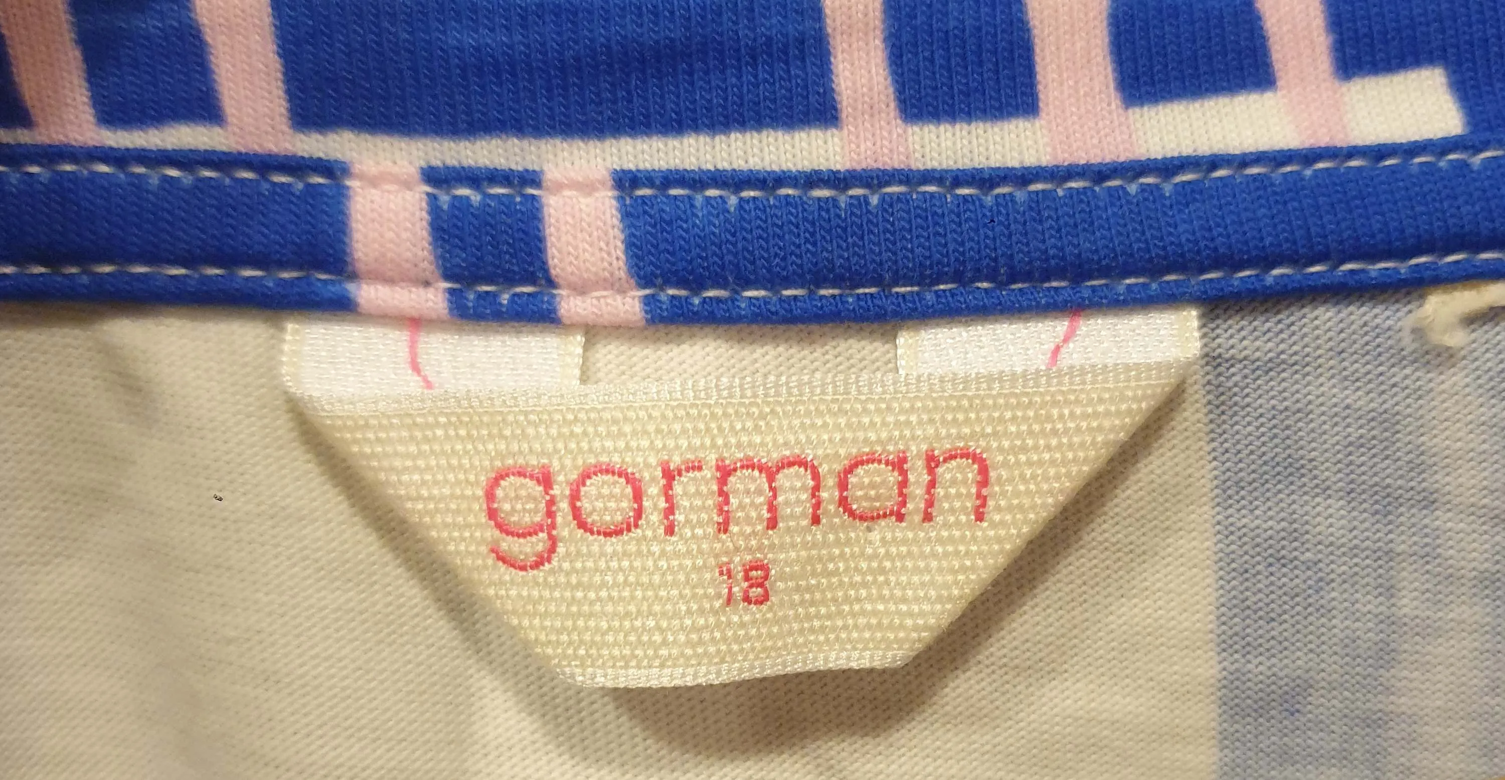 Gorman blue, pink and white print top size 18