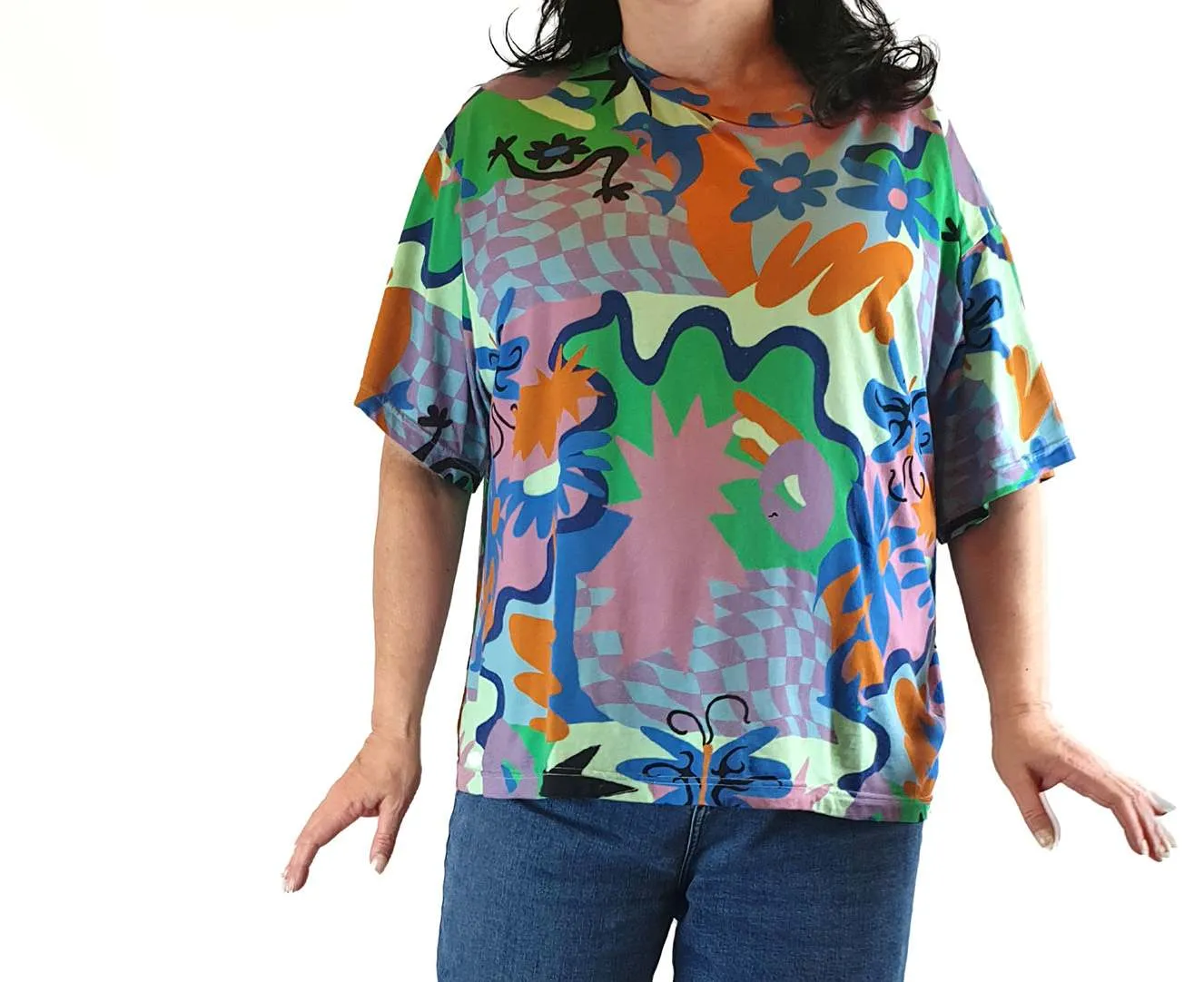 Gorman colourful print top size 18