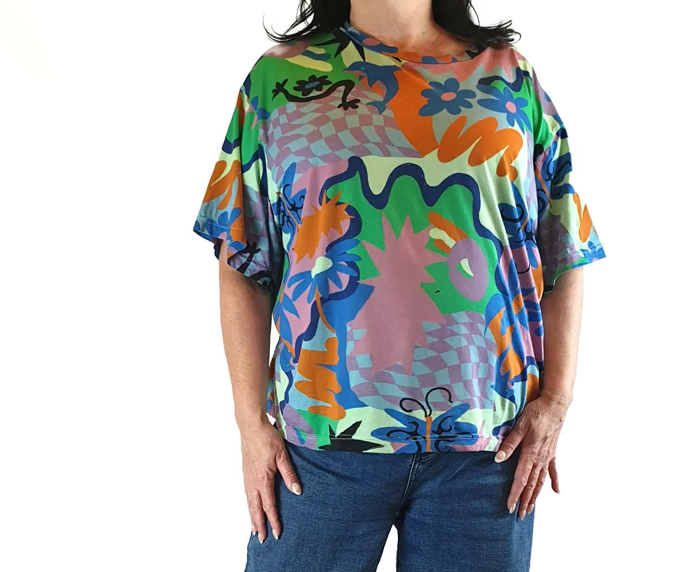 Gorman colourful print top size 18