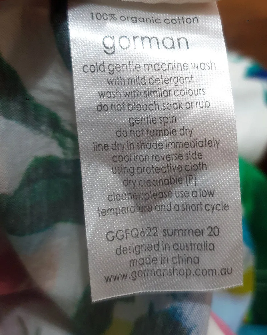 Gorman unique print tee shirt size 10