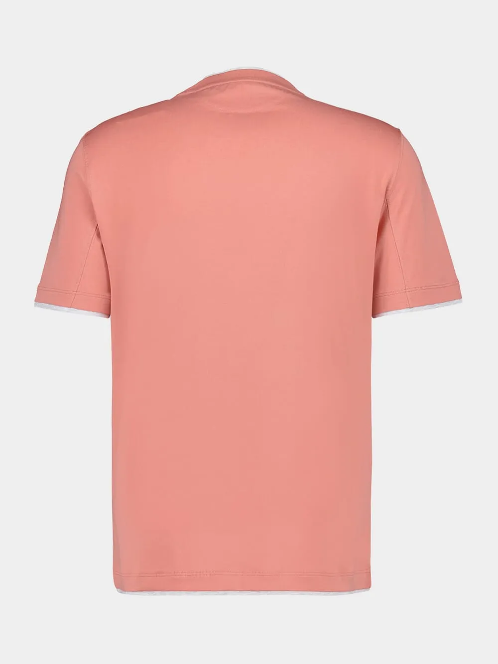 Grapefruit Faux-Layered Cotton Crew Neck T-Shirt