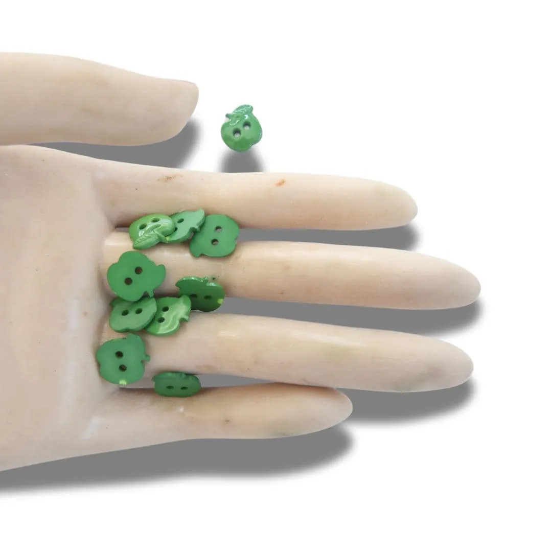 Green Apple-Shaped Novelty Buttons