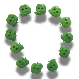 Green Apple-Shaped Novelty Buttons