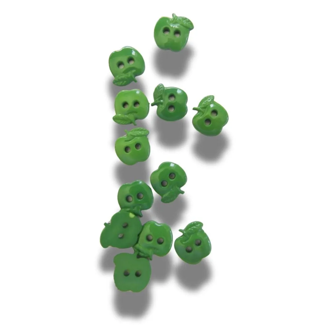 Green Apple-Shaped Novelty Buttons
