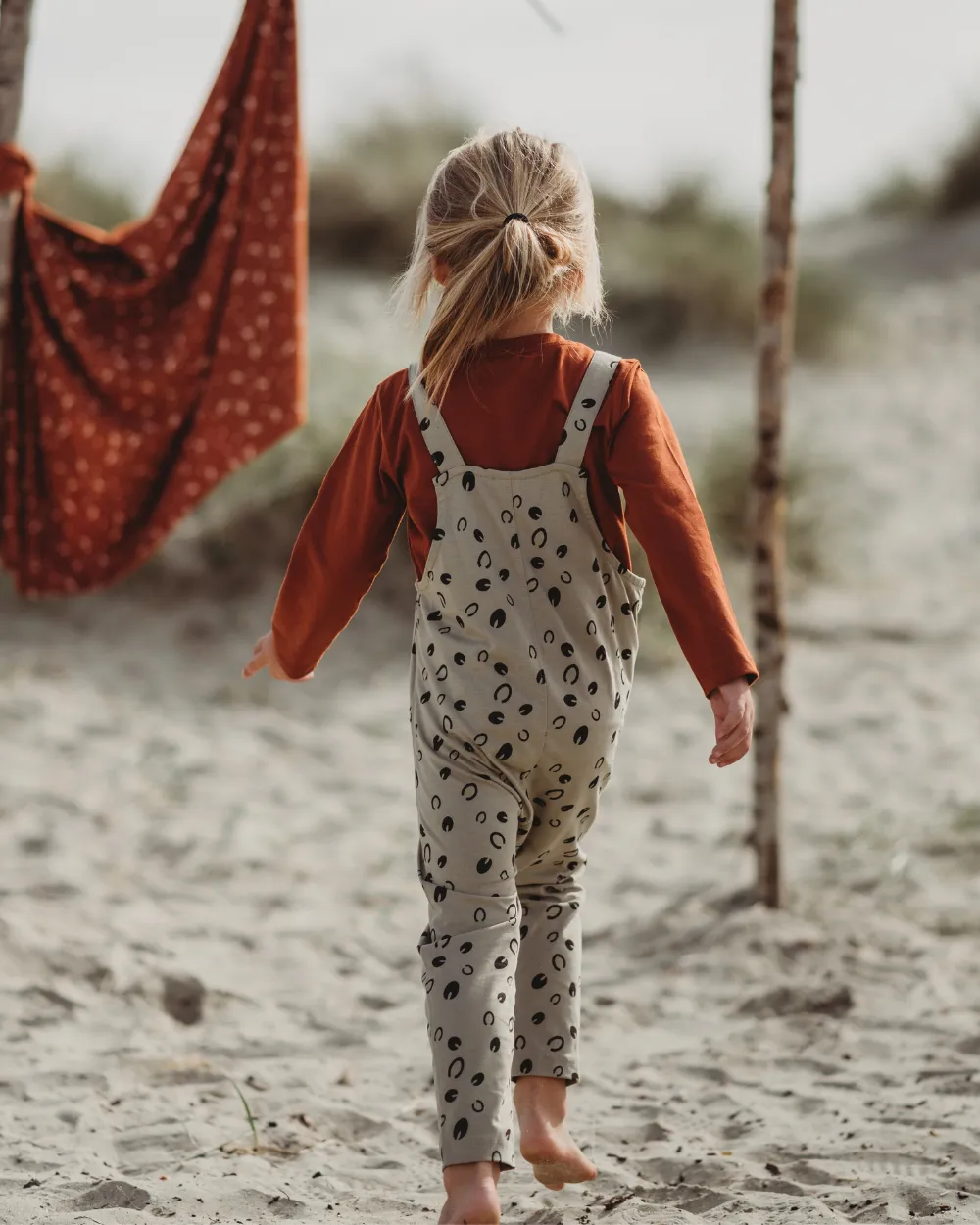 Grey Equestrian Print Dungarees