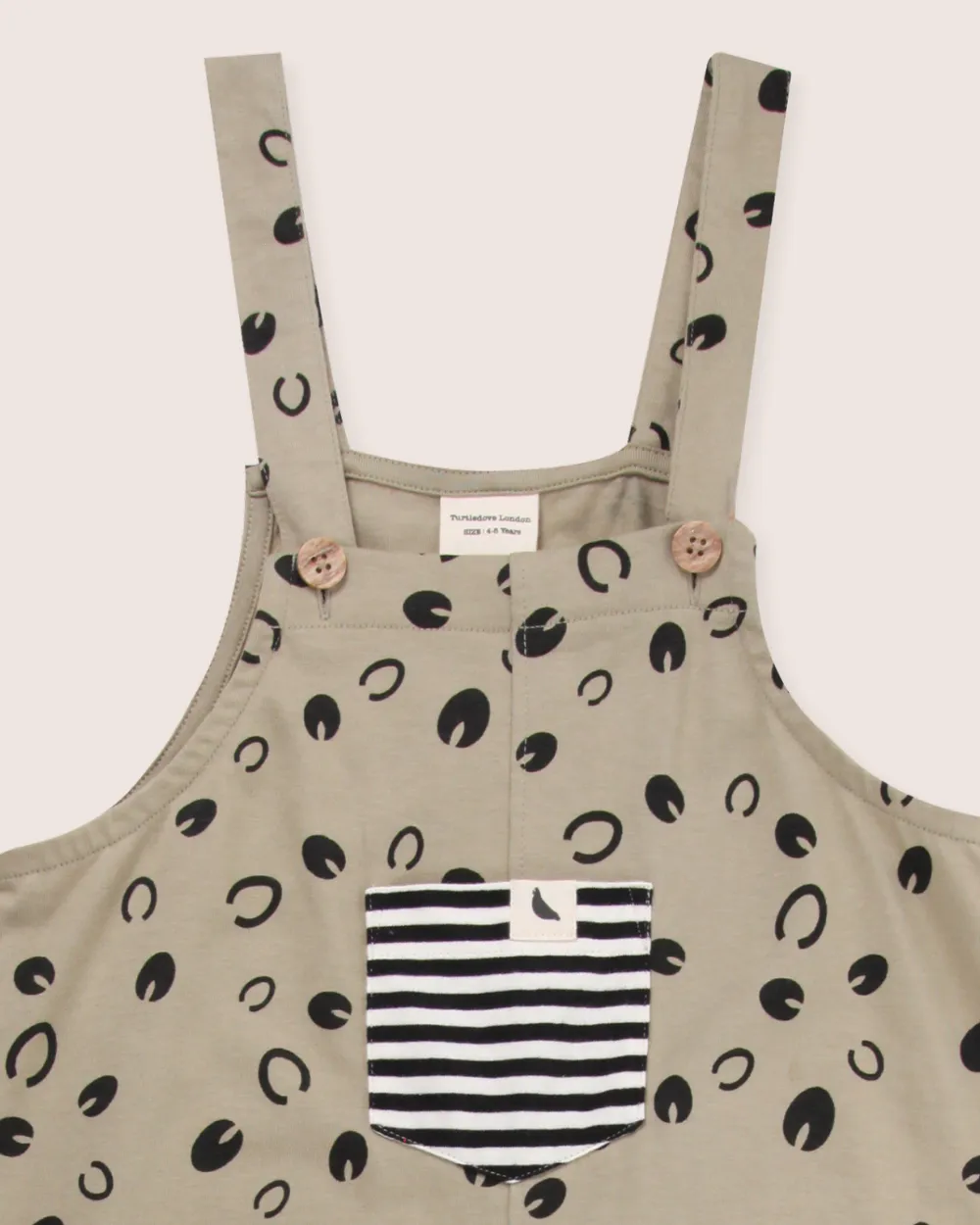 Grey Equestrian Print Dungarees