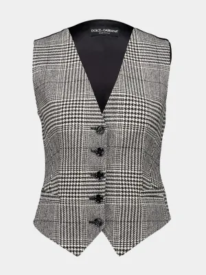 Grey Wool V-Neck Vest