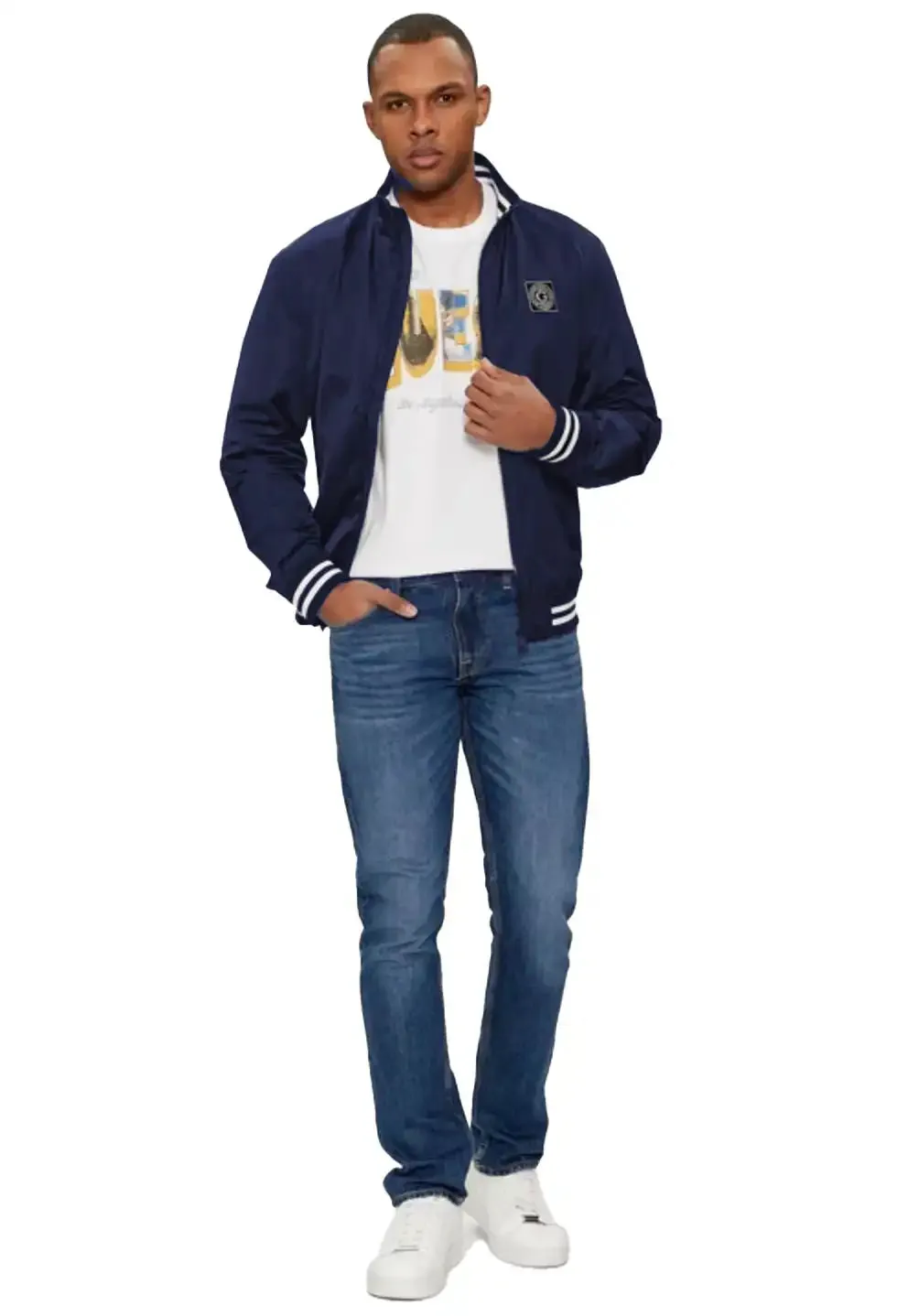 Guess Mens Casual Jacket Smart Blue