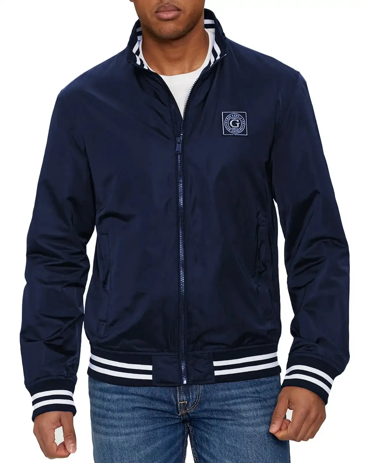 Guess Mens Casual Jacket Smart Blue