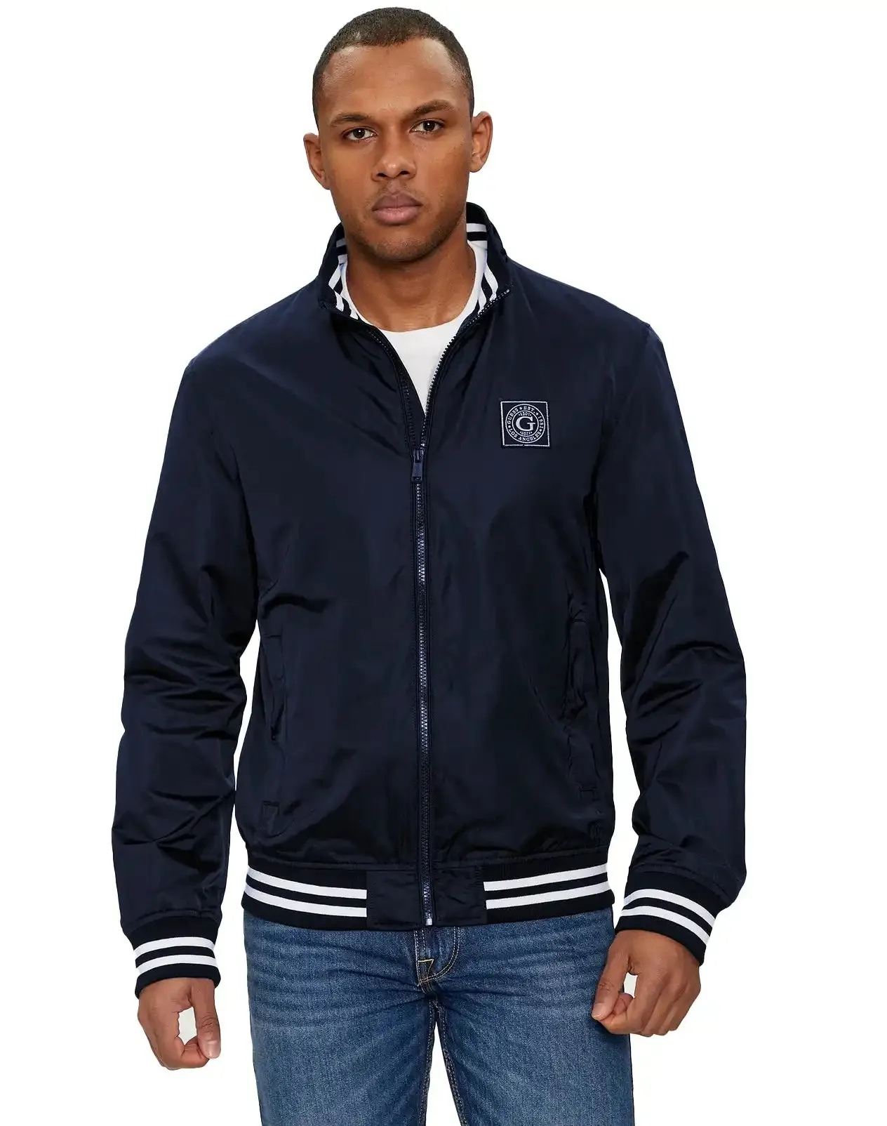 Guess Mens Casual Jacket Smart Blue