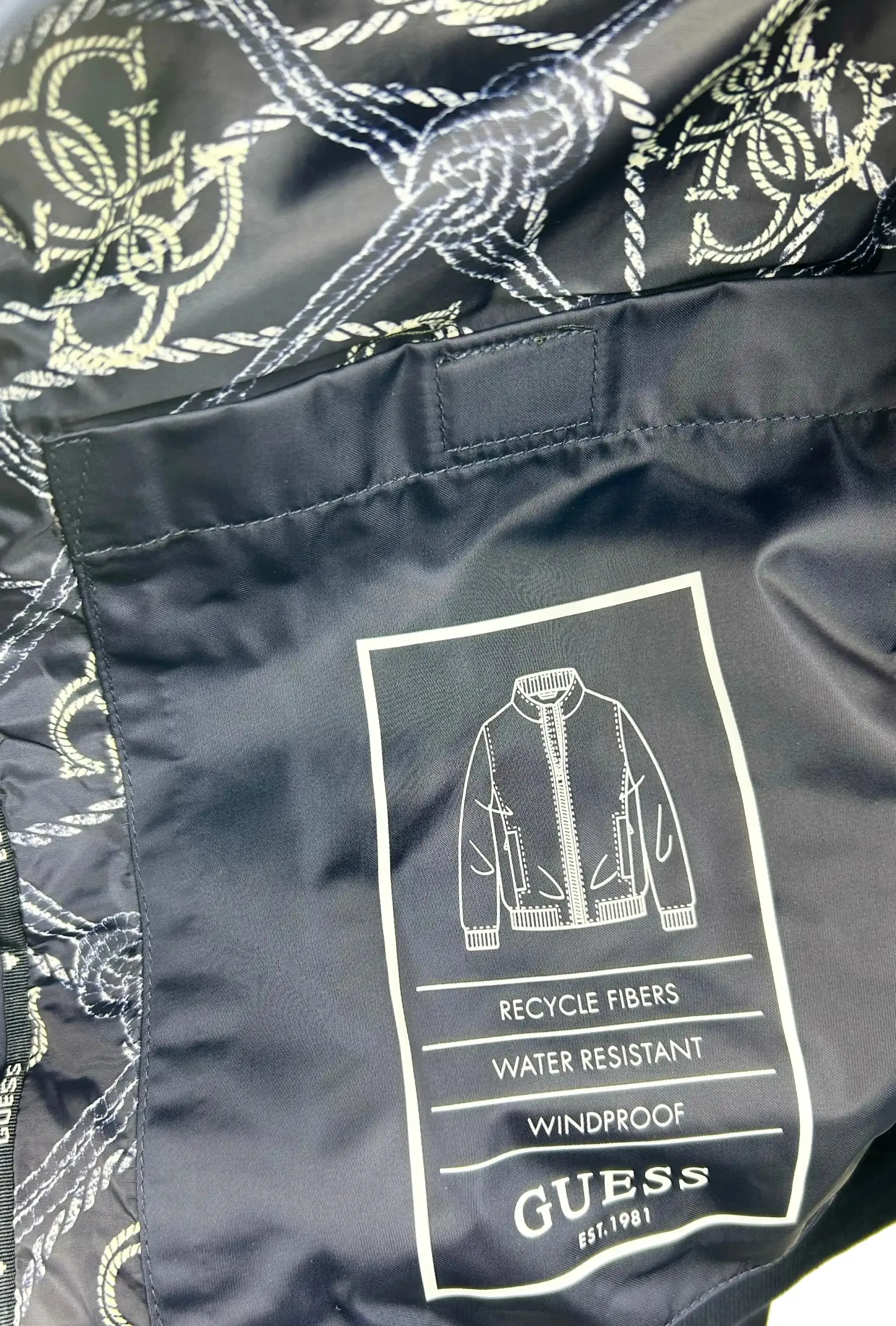 Guess Mens Casual Jacket Smart Blue