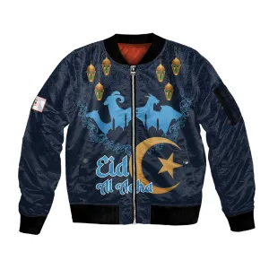 Happy Eid Al-Adha Sleeve Zip Bomber Jacket Algeria Mubarak LT15