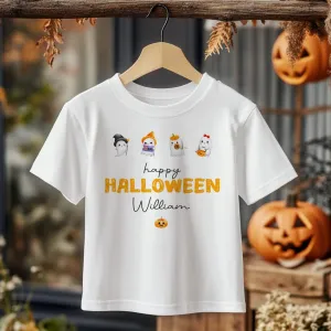 Happy Halloween Ghosts Personalised Toddler & Kids T Shirt