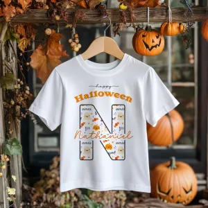 Happy Halloween Pattern Personalised Toddler & Kids T Shirt