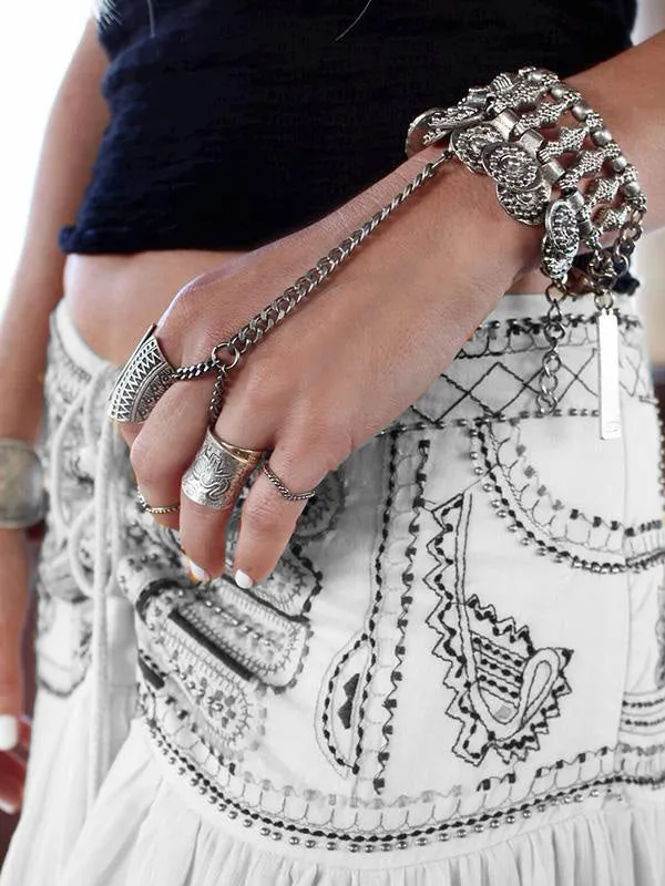Hawaii Style Printing Irregular clipping Loose Skirts Bottoms