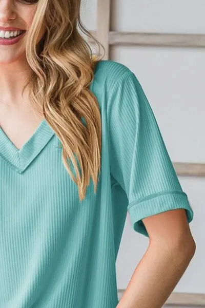 Hazel Blues® | Heimish V-Neck Half Sleeve T-Shirt