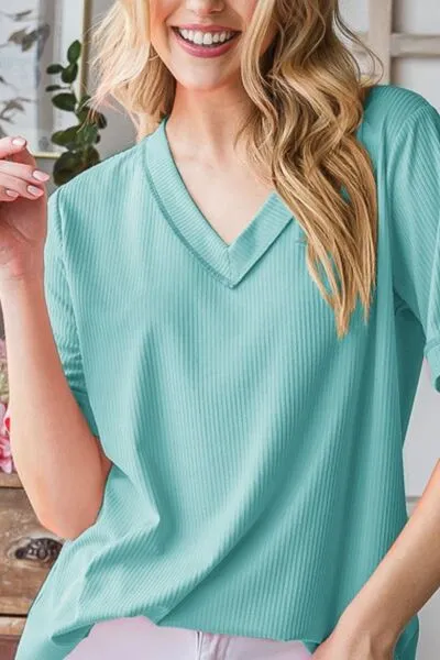 Hazel Blues® | Heimish V-Neck Half Sleeve T-Shirt