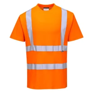 Hi Viz Cotton Comfort Crew Neck T-Shirt Short Sleeved Tee RIS 3279 Portwest S170