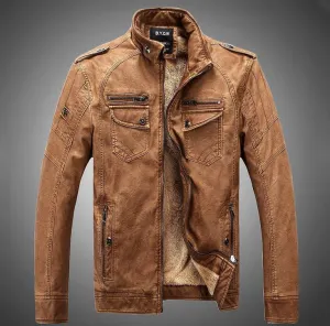 High winter fashion men's coat men's jackets men's leather jacket