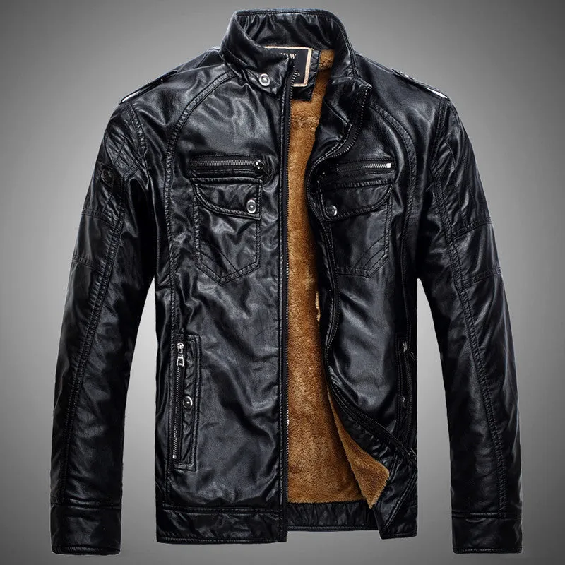 High winter fashion men's coat men's jackets men's leather jacket