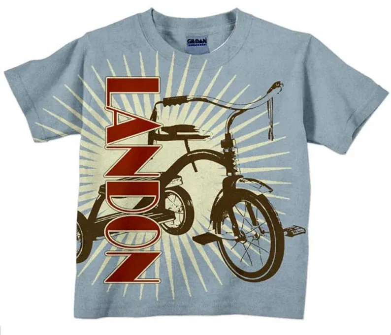 HPSP Shirt, Custom Birthday Shirt, Boys Motorcycle Shirt, Personalized 3D T-Shirt, Childrens Clothing.