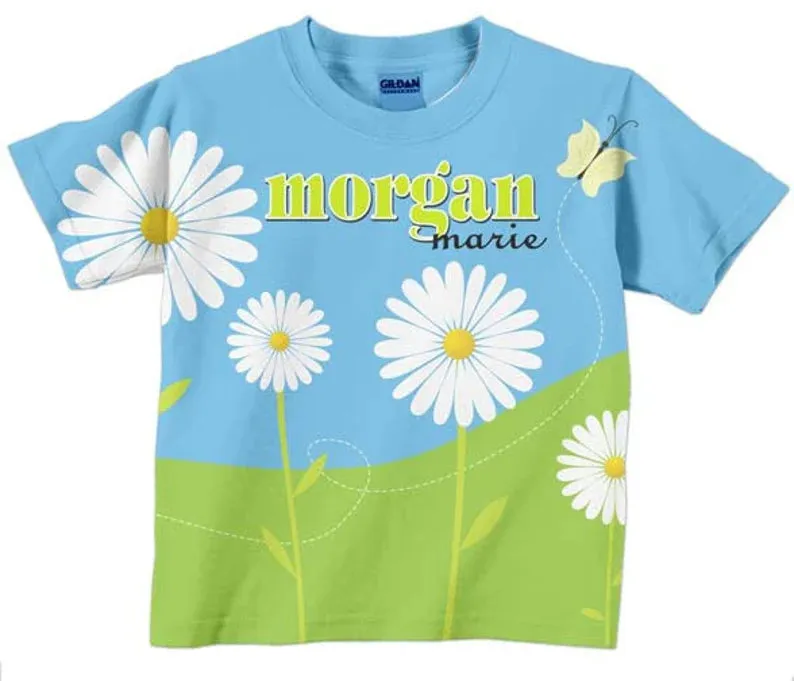 HPSP Shirt, Custom Birthday Shirt, Flower birthday Shirt, Personalized Flower T-Shirts, Kids Birthday Shirts,  Family Flower Shirts, Flower 3D Shirt.