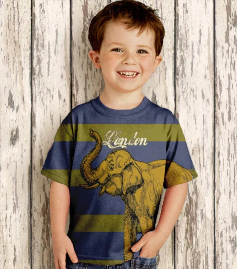 HPSP Shirt, Custom Birthday Shirt, Personalized Animal Shirt, Personalized Circus Elephant, Lion, Shark Alligator Elephant Grasshopper Shirt, Boys Bug Birthday T-Shirt, Top