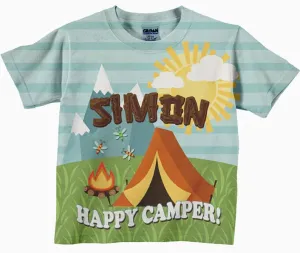 HPSP Shirt, Custom Birthday Shirt, Personalized Happy Camper Shirt, Child's Camping T-Shirt, Boys Camp Shirt, Girl's Happy Camper Tee