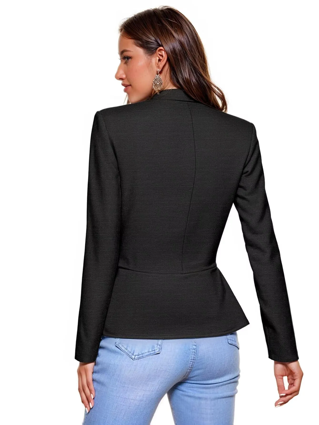 Hybrid & Company Women Super Comfy Ponte Office Blazer JK1135 1073T CHARCOAL L
