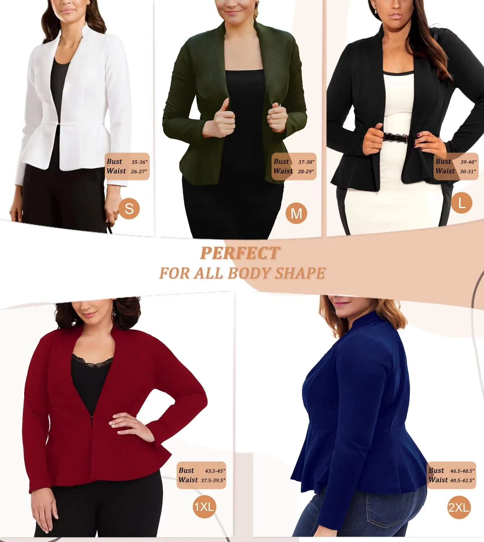 Hybrid & Company Women Super Comfy Ponte Office Blazer JK1135 1073T CHARCOAL L