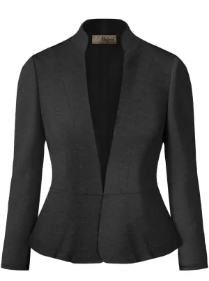 Hybrid & Company Women Super Comfy Ponte Office Blazer JK1135 1073T CHARCOAL L