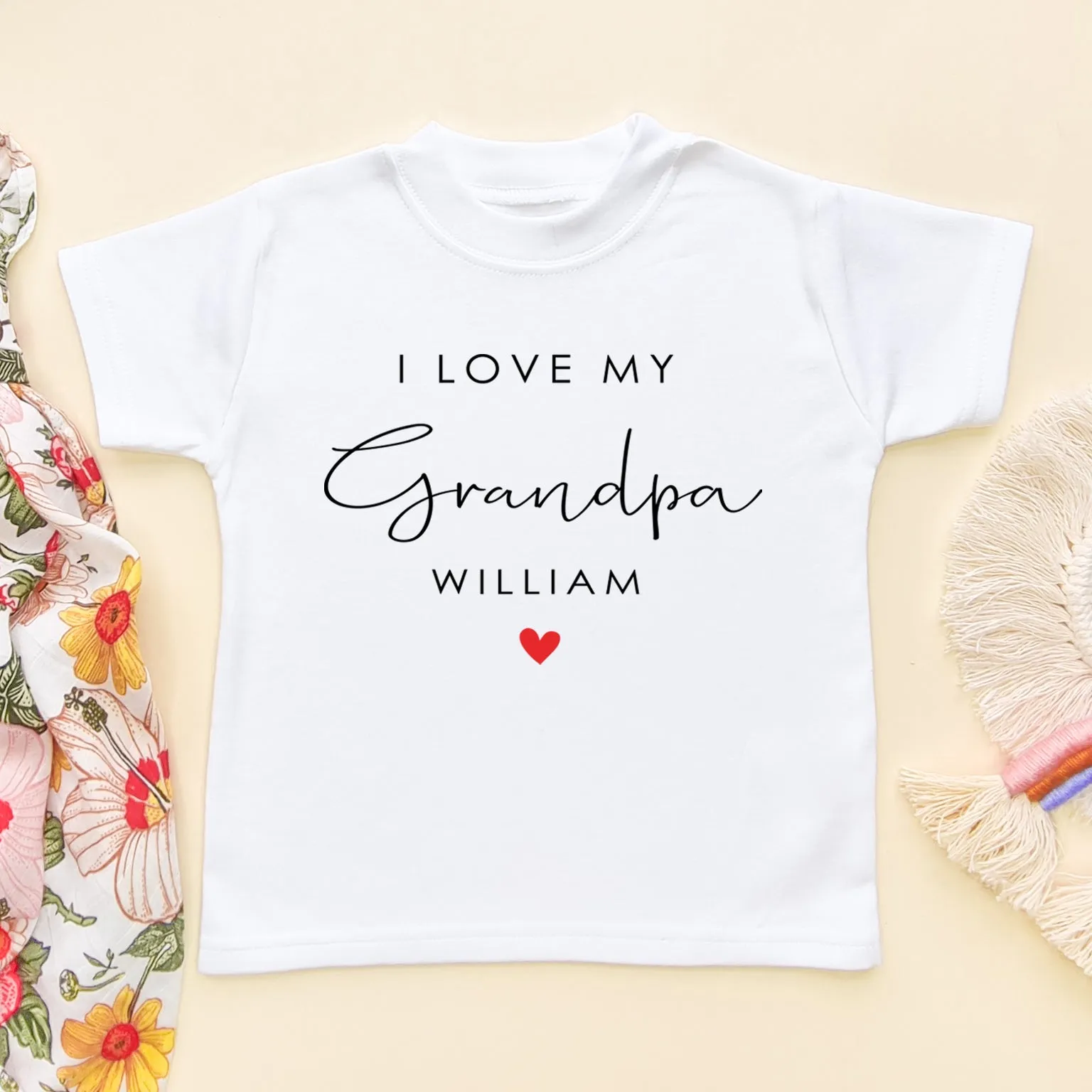 I Love My Grandpa Personalised Toddler & Kids T Shirt