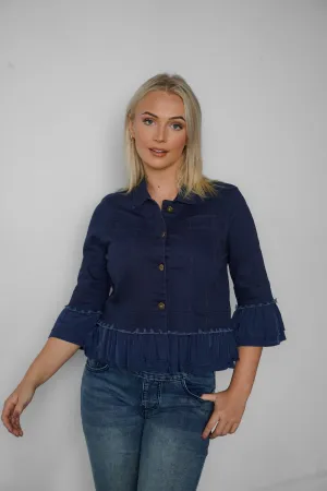 IN FRILL DENIM JACKET - NEW COLOURS
